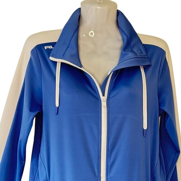 RLX Ralph Lauren PowerStretch FZ Athletic Jacket Blue Mist Pockets Full Zip  S - Picture 2 of 8